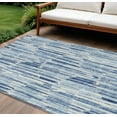 thumbnail image 1 of 8' X 10' Navy Blue And Sky Blue Abstract Washable Indoor Outdoor Area Rug, 1 of 5