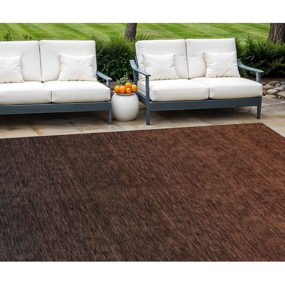 8' X 10' Orange And Charcoal Abstract Washable Indoor Outdoor Area Rug