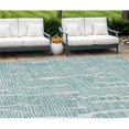thumbnail image 1 of HomeRoots 588519 8 x 10 ft. Abstract Washable Indoor & Outdoor Rectangle Area Rug, Teal Blue & Ivory, 1 of 1
