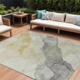 thumbnail image 1 of HomeRoots 631824 8 x 10 ft. Beige & Gold Abstract Washable Indoor & Outdoor Rectangle Area Rug, 1 of 1
