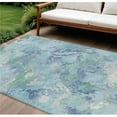 thumbnail image 1 of HomeRoots 609837 8 x 10 ft. Blue & Teal Blue Abstract Washable Indoor & Outdoor Rectangle Area Rug, 1 of 1