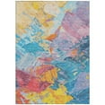 thumbnail image 1 of HomeRoots 618535 8 x 10 ft. Blue, Yellow Pink & Orange Abstract Washable Indoor & Outdoor Rectangle Area Rug, 1 of 1