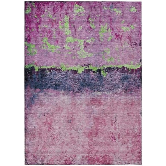 HomeRoots 618598 8 x 10 ft. Blush & Mint Green Abstract Washable Indoor & Outdoor Rectangle Area Rug