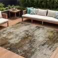 thumbnail image 1 of HomeRoots 630618 8 x 10 ft. Brown & Beige Abstract Washable Indoor & Outdoor Rectangle Area Rug, 1 of 1