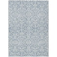 thumbnail image 1 of HomeRoots 595136 8 x 10 ft. Denim Blue & Ivory Damask Washable Indoor & Outdoor Traditional Rectangle Area Rug, 1 of 1