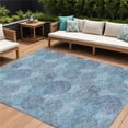 thumbnail image 1 of HomeRoots 614662 8 x 10 ft. Denim Blue Navy Blue & Ivory Polka Dot Washable Indoor & Outdoor Rectangle Area Rug, 1 of 1