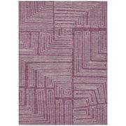 HomeRoots 600813 8 x 10 ft. Eggplant & Ivory Geometric Washable Indoor & Outdoor Rectangle Area Rug