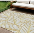 thumbnail image 1 of 8' X 10' Gold And Beige Floral Washable Indoor Outdoor Area Rug, 1 of 5
