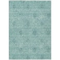 thumbnail image 1 of HomeRoots 587029 8 x 10 ft. Floral Washable Indoor & Outdoor Rectangle Area Rug, Teal Blue & Ivory, 1 of 1