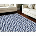 thumbnail image 1 of HomeRoots 551046 8 x 10 ft. Geometric Distressed Non Skid Rectangle Area Rug, Ivory & Blue, 1 of 1