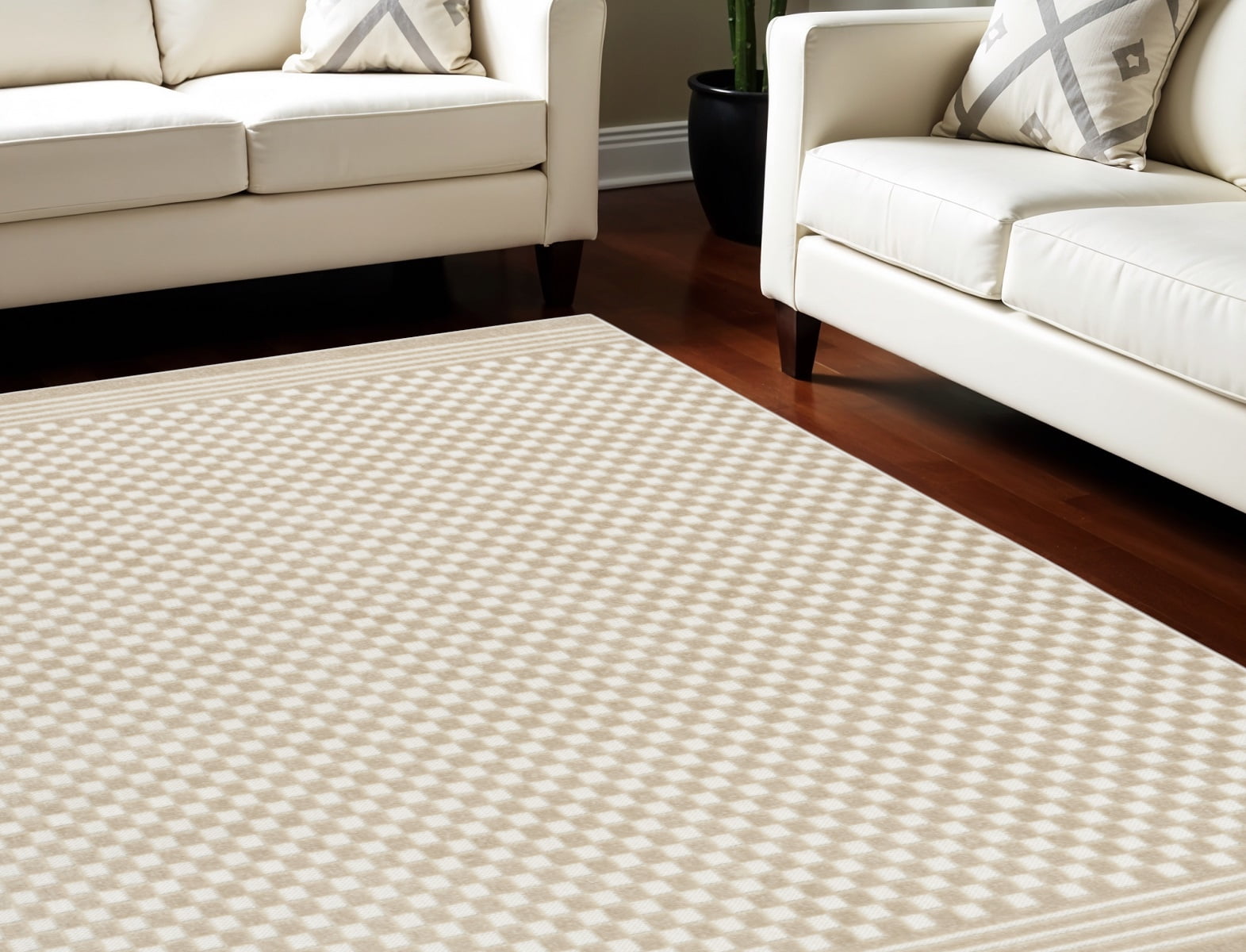 8' X 10' Beige Geometric Area Rug