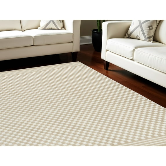 8' X 10' Beige Geometric Area Rug