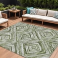 thumbnail image 1 of 8' X 10' Artichoke Green And Sage Geometric Washable Indoor Outdoor Area Rug, 1 of 5