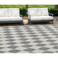 thumbnail image 1 of HomeRoots 577046 8 x 10 ft. Geometric Washable Indoor & Outdoor Rectangle Area Rug, Gray & Ivory, 1 of 1