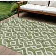 thumbnail image 1 of HomeRoots 578931 8 x 10 ft. Geometric Washable Indoor & Outdoor Rectangle Area Rug, Olive Green & Ivory, 1 of 1