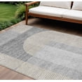 thumbnail image 1 of HomeRoots 582731 8 x 10 ft. Geometric Washable Indoor & Outdoor Rectangle Area Rug, Silver, Gray & Beige, 1 of 5