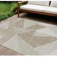 thumbnail image 1 of 8' X 10' Taupe Brown And Beige Geometric Washable Indoor Outdoor Area Rug, 1 of 5