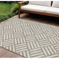 thumbnail image 1 of HomeRoots 578823 8 x 10 ft. Geometric Washable Indoor & Outdoor Rectangle Area Rug, Taupe & Ivory, 1 of 1