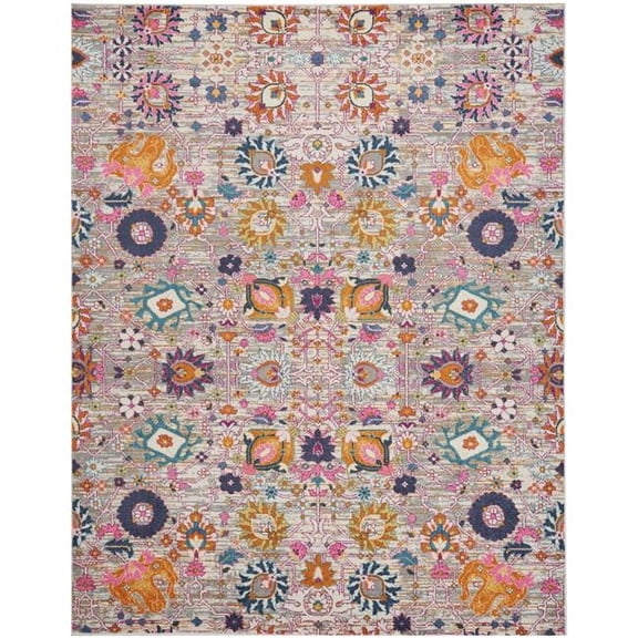 HomeRoots 8 x 10 ft. Gray & Pink Distressed Area Rug - Gray Pink - 8' x 10'