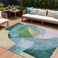 thumbnail image 1 of HomeRoots 630450 8 x 10 ft. Green & Teal Blue Abstract Washable Indoor & Outdoor Rectangle Area Rug, 1 of 1