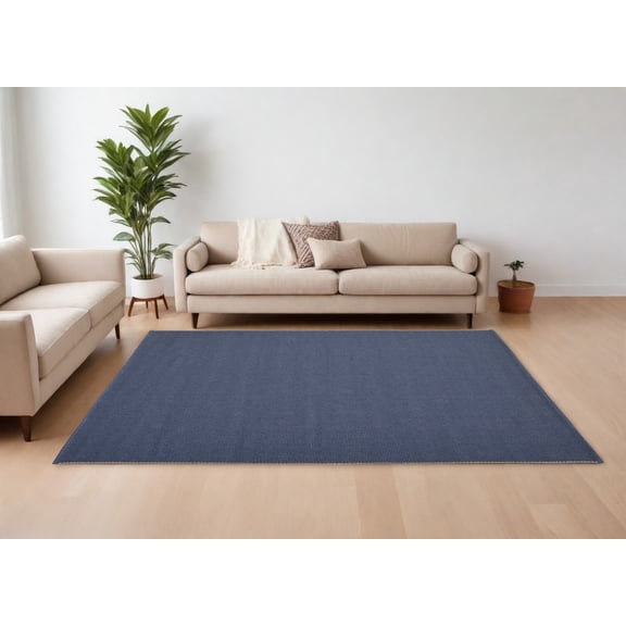 8' X 10' Blue Hand Woven Area Rug