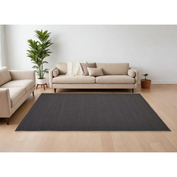 8' X 10' Tan and Gray Hand Woven Area Rug