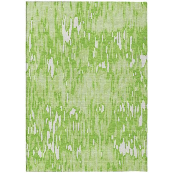 HomeRoots 596689 8 x 10 ft. Lime Green & Ivory Striped Washable Indoor & Outdoor Rectangle Area Rug