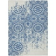 thumbnail image 1 of HomeRoots 585361 8 x 10 ft. Medallion Washable Indoor & Outdoor Rectangle Area Rug, Navy Blue & Ivory, 1 of 1