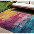thumbnail image 1 of HomeRoots 610946 8 x 10 ft. Merlot & Blush Abstract Washable Indoor & Outdoor Rectangle Area Rug, 1 of 1