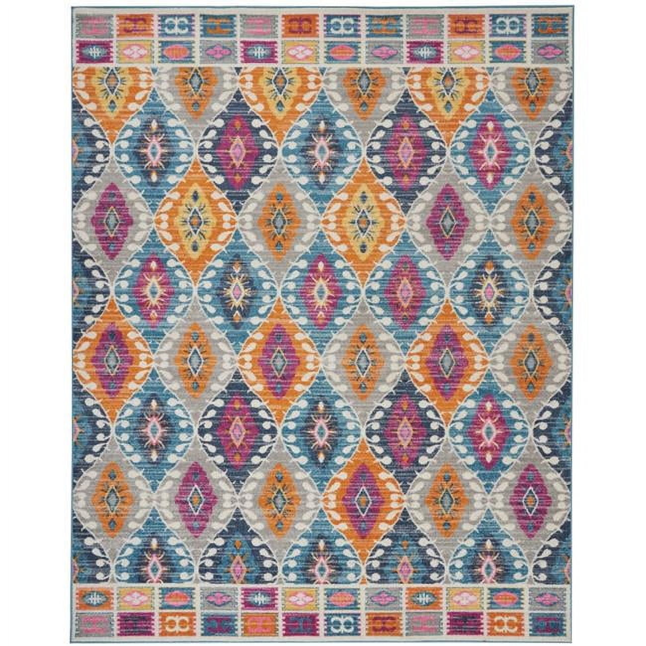 HomeRoots 8 x 10 ft. Multi Color Ogee Pattern Area Rug - Multi Color ...