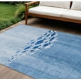 thumbnail image 1 of 8' X 10' Sky Blue And Navy Blue Nautical Washable Indoor Outdoor Area Rug, 1 of 5