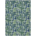 thumbnail image 1 of HomeRoots 602578 8 x 10 ft. Navy Blue, Green & Ivory Abstract Washable Indoor & Outdoor Rectangle Area Rug, 1 of 1
