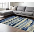 thumbnail image 1 of HomeRoots 570772 8 x 10 ft. Navy Blue Ivory & Gray Wool Abstract Hand Tufted Rectangle Area Rug, 1 of 1