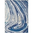 thumbnail image 1 of HomeRoots 601287 8 x 10 ft. Navy Blue, Teal Blue & Ivory Abstract Washable Indoor & Outdoor Rectangle Area Rug, 1 of 1