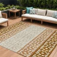 thumbnail image 1 of HomeRoots 613864 8 x 10 ft. Orange Beige & Ivory Geometric Washable Indoor & Outdoor Rectangle Area Rug, 1 of 1