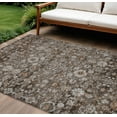 thumbnail image 1 of 8' X 10' Dark Brown Brown And Taupe Oriental Washable Indoor Outdoor Area Rug, 1 of 5