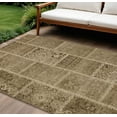 thumbnail image 1 of 8' X 10' Brown And Beige Patchwork Washable Indoor Outdoor Area Rug, 1 of 5