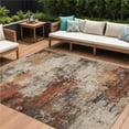 thumbnail image 1 of HomeRoots 630630 8 x 10 ft. Rust & Beige Abstract Washable Indoor & Outdoor Rectangle Area Rug, 1 of 1