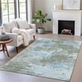 thumbnail image 1 of HomeRoots 630654 8 x 10 ft. Sage & Denim Blue Abstract Washable Indoor & Outdoor Rectangle Area Rug, 1 of 1