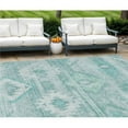 thumbnail image 1 of HomeRoots 588687 8 x 10 ft. Southwestern Washable Indoor & Outdoor Rectangle Area Rug, Aqua, Turquoise & Ivory, 1 of 1