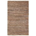 thumbnail image 1 of HomeRoots  8 x 10 ft. Striped Handmade Leather Rectangle Area Rug - Baked Clay, 1 of 1