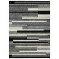 thumbnail image 1 of HomeRoots 585913 8 x 10 ft. Striped Washable Indoor & Outdoor Rectangle Area Rug, Black, Charcoal & Gray, 1 of 1