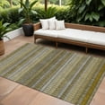 thumbnail image 1 of 8' X 10' Coffee And Taupe Striped Washable Indoor Outdoor Area Rug, 1 of 5