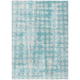 thumbnail image 1 of HomeRoots 590982 8 x 10 ft. Teal Blue & Ivory Abstract Washable Indoor & Outdoor Rectangle Area Rug, 1 of 1