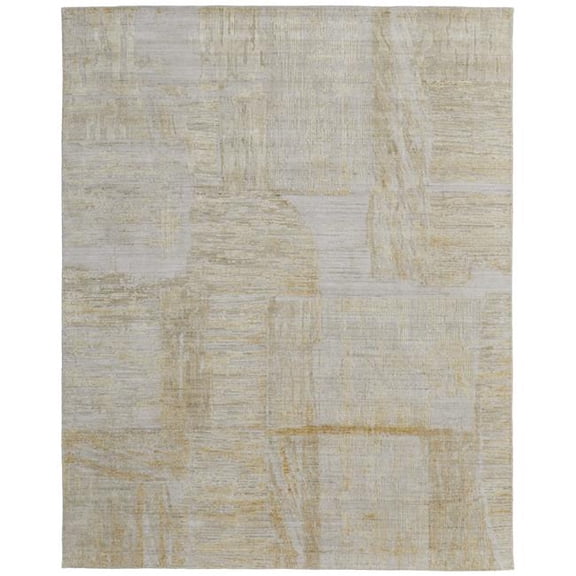 HomeRoots 617268 8 x 10 ft. Yellow, Ivory & Gold Abstract Hand Woven Rectangle Area Rug
