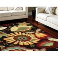 thumbnail image 1 of HomeRoots 552584 8 x 11 ft. Floral Hand Carved Handmade Rectangle Area Rug, Black & Orange, 1 of 1