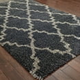 thumbnail image 1 of HomeRoots  8 x 11 ft. Geometric Shag Power Loom Stain Resistant Rectangle Area Rug, Charcoal & Grey, 1 of 5