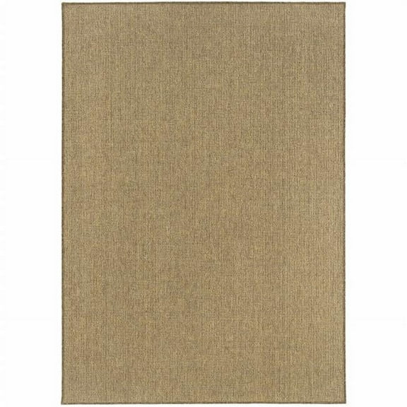 HomeRoots 8 x 11 ft. Tan Stain Resistant Indoor & Outdoor Rectangle Area Rug - Tan - 8 x 11 ft.
