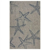HomeRoots  8 x 9 ft. Blue Starfish Indoor & Outdoor Area Rug - Blue - 8' x 9'