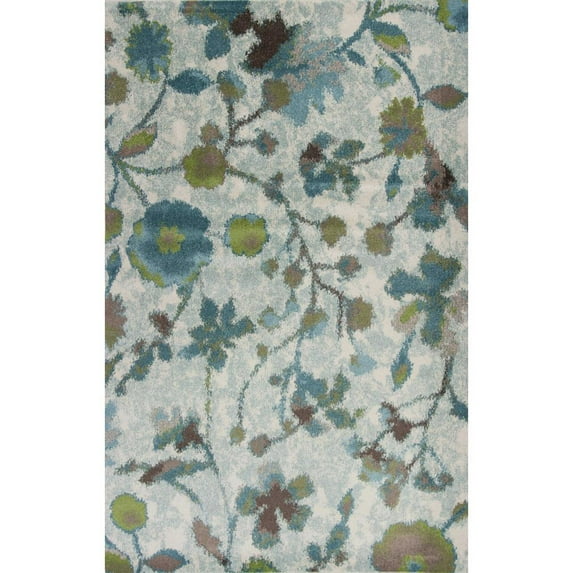 HomeRoots 349848 7 ft. 10 in. x 10 ft. 10 in. Polypropylene Teal Area Rug